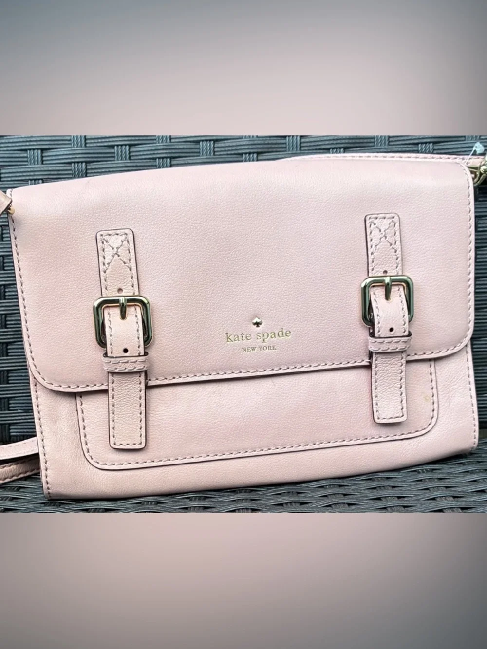 kate spade Light Pink Leather Crossbody Bag.